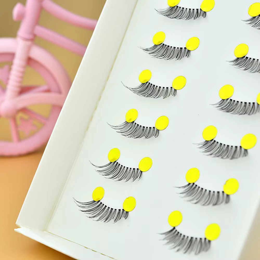 Faux cils noirs mini demi-cornets, outils de beauté naturels, maquillage des yeux