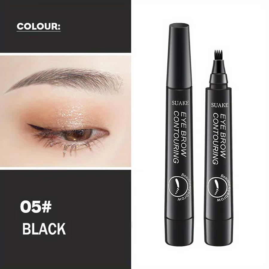 Stylo à sourcils étanche, crayon à microblading, 4 têtes fendues, maquillage naturel, 5 couleurs