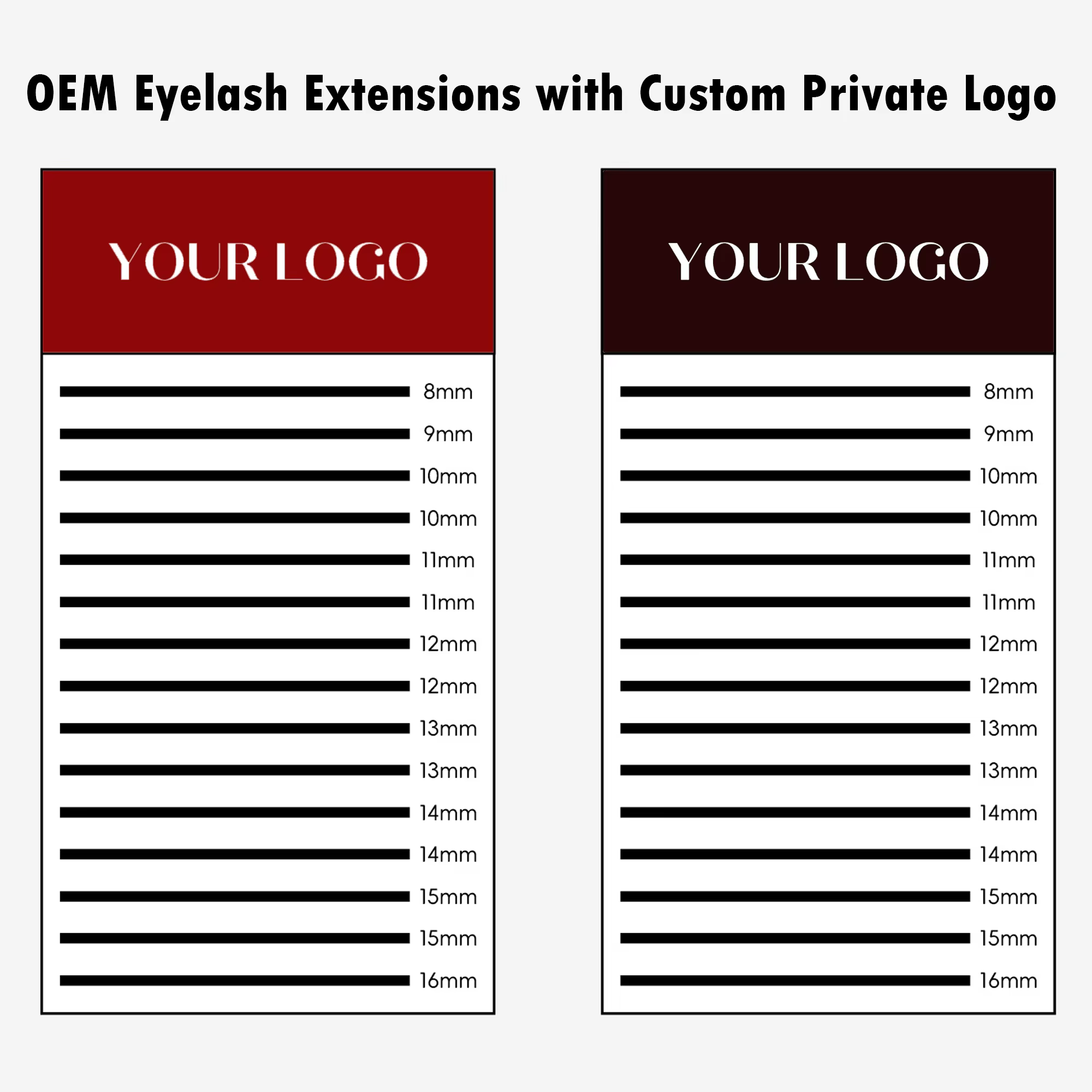 Extension de cils de production de faux cils OEM avec logo privé personnalisé