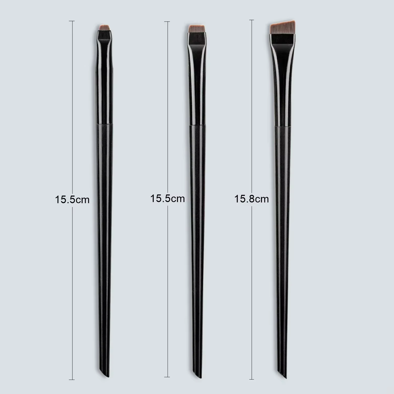 3 pièces/ensemble lame Eyeliner brosse sourcil brosse Portable plat fin Eye Liner sourcils Contour p