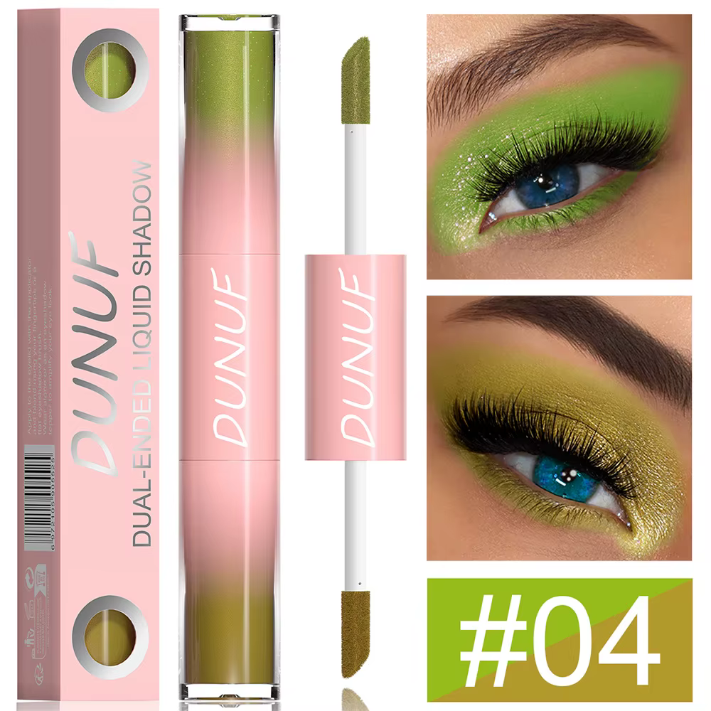 Fard à paupières liquide double embout - Longue tenue, finitions chatoyantes en rouge, bleu, violet,