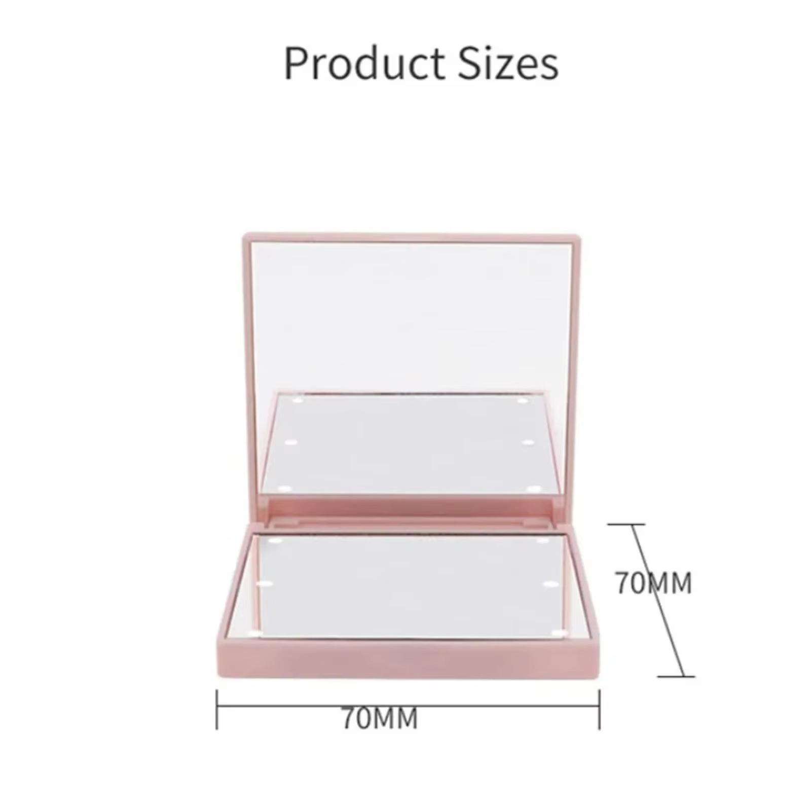 Miroir de maquillage à 6 Led avec loupe légère, petite poche Portable de voyage rose noir blanc, mir