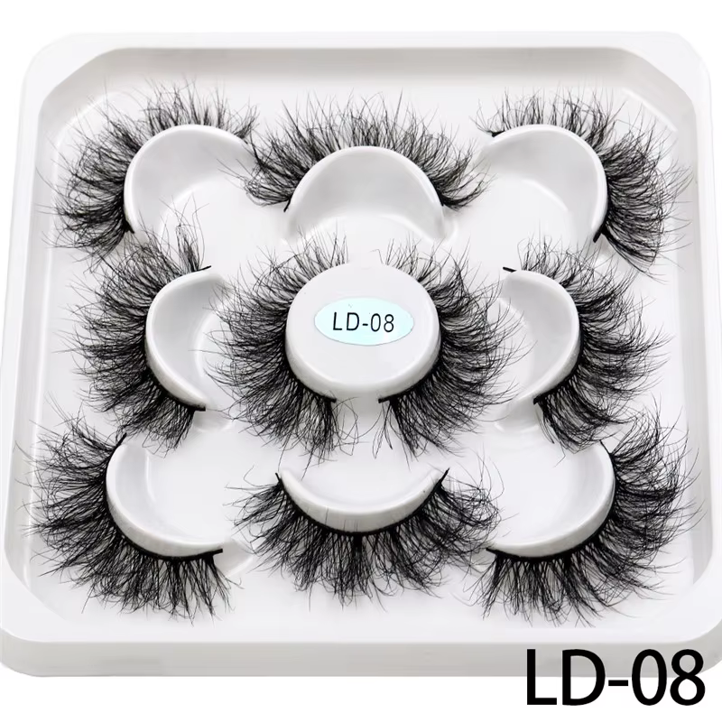 Nouveau 5 paires 15-25mm 3D cils de vison en gros faux cils naturels, Extension de cils en gros en v