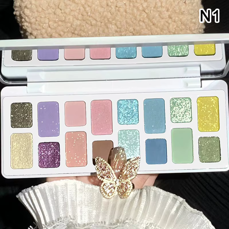 DIKALU – Palette de fards à paupières professionnelle 16 couleurs, maquillage pour femmes, longue du