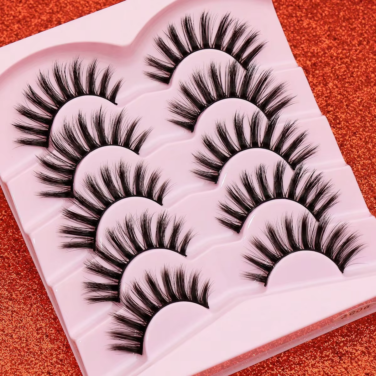 5 paires de cils yeux de chat Faux cils de vison extrémité ailée cils allongés naturels longs cils M