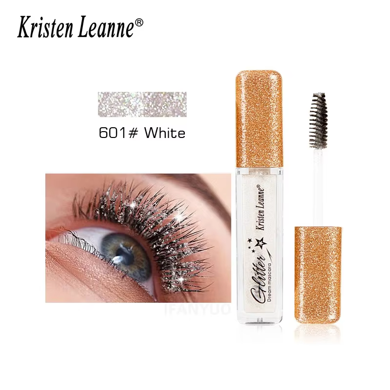 Mascara à paillettes, 7 couleurs, séchage rapide, longue durée, imperméable, recourbé, épais et bril