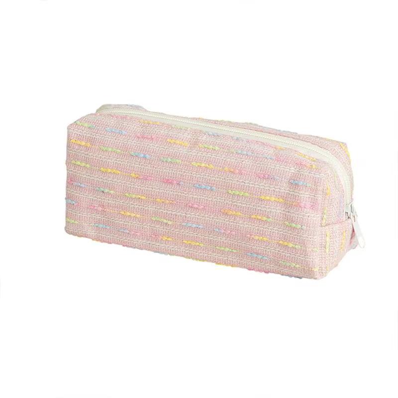 Pochette à crayons, jolie trousse à crayons avec des lignes colorées polyvalentes et un sac de range