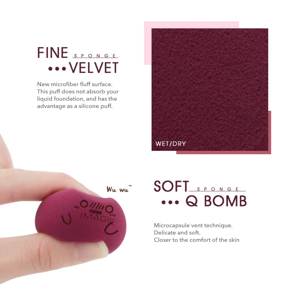 IMAGIC maquillage éponge bouffée cosmétique professionnel bouffée pour fond de teint beauté cosmétiq