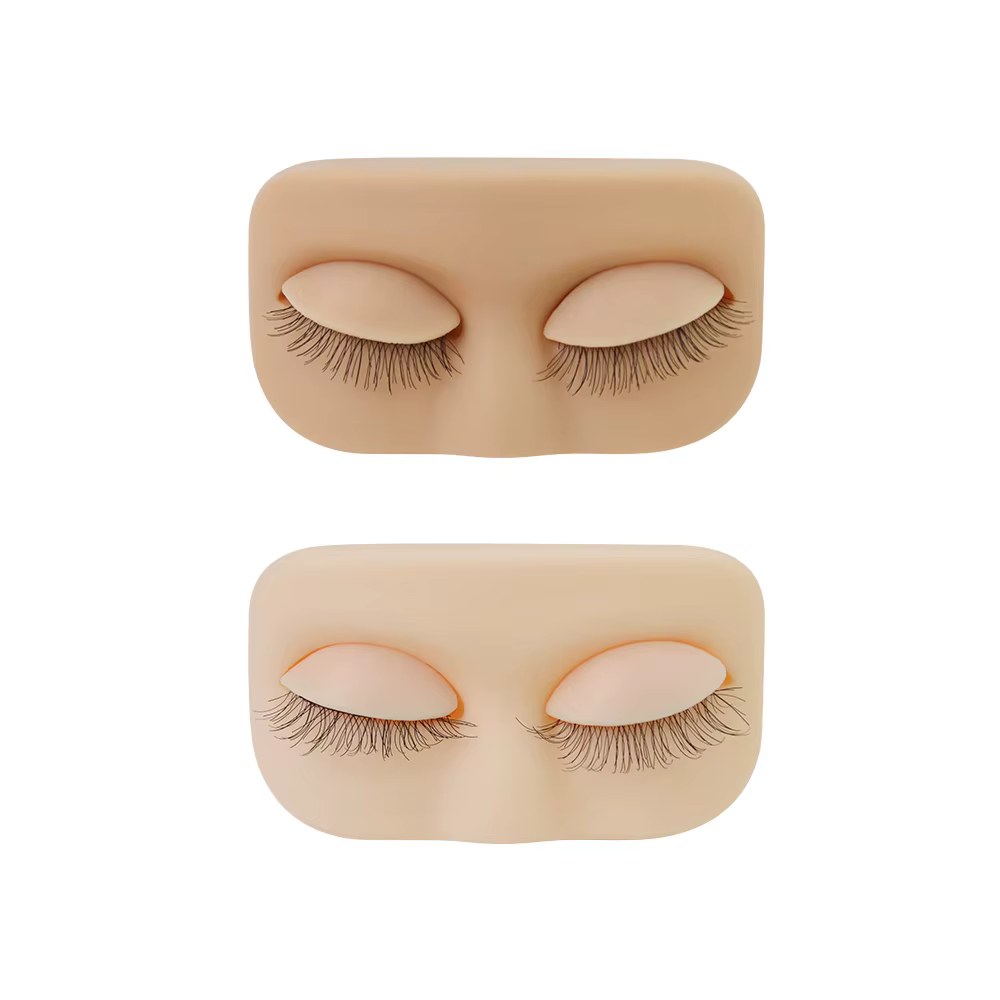 GLAMLASH Mini cils modèle plat tête pratique Extension de cils tête de formation avec paupières de r