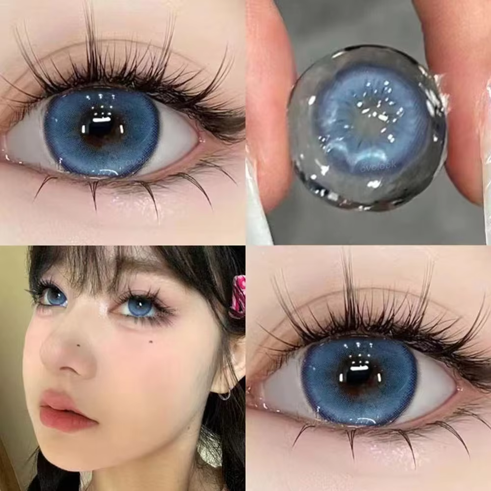 OVOLOOK-lentilles de contact myopie avec dioptries lentilles de contact de couleur bleu élèves pour 