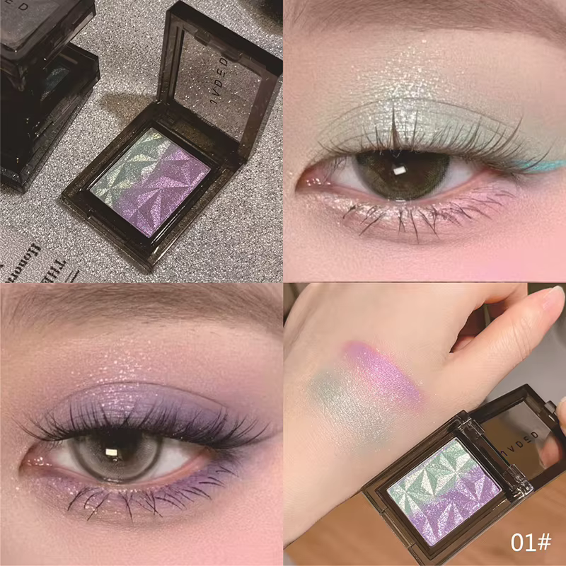 Palette de fards à paupières gothiques fumés, poudre de maquillage, dégradé métallique, bleu nacré, 