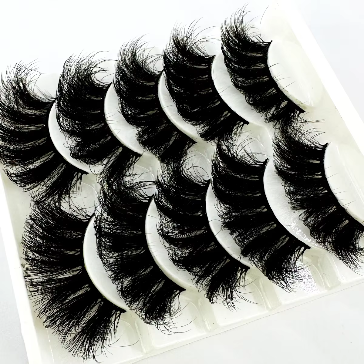 5 paires 25mm 8D cils de vison en vrac moelleux naturel Faux cils épais dramatique Faux cils de viso