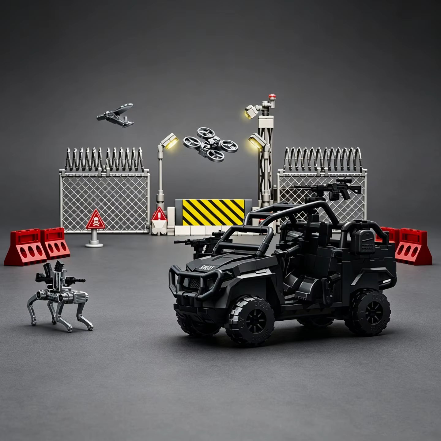 Série Police Urbaine : Blocs de construction de véhicules blindés Polaris SWAT Checkpoint – Jouet éd