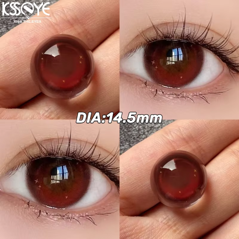 KSSEYE 2 pièces lentilles de Contact rouges avec Prescription beauté élèves naturel doux yeux lentil