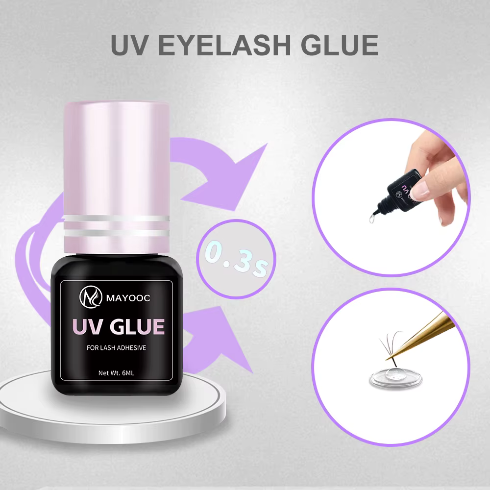 MAYOOC UV colle à cils adhésive Extensions de cils 0.1S séchage rapide forte colle d'extension de fa