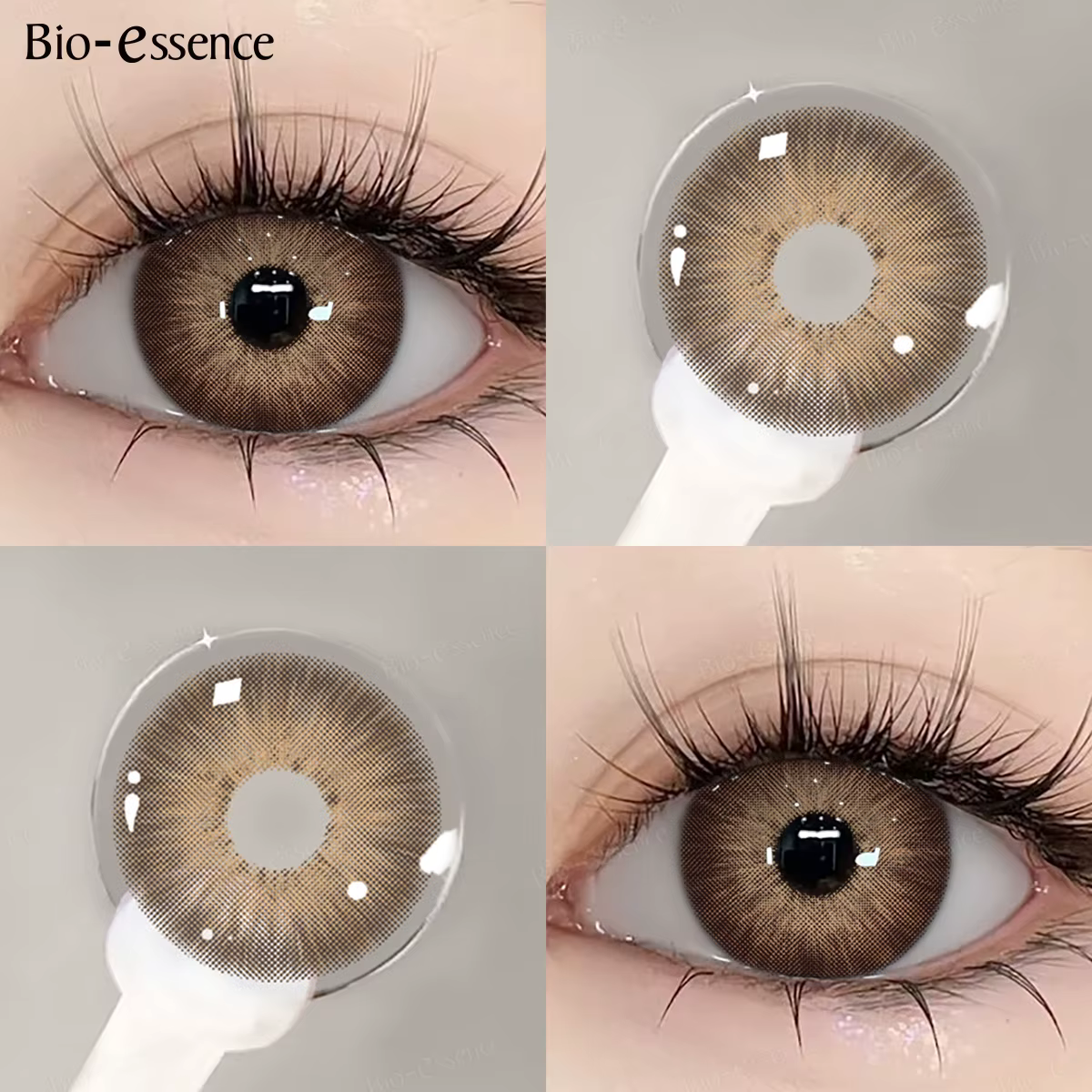 Bio-essence Lentilles de Contact Colorées PATTAYA Blue, Lentilles de Couleur Vert Siri, Lentilles de