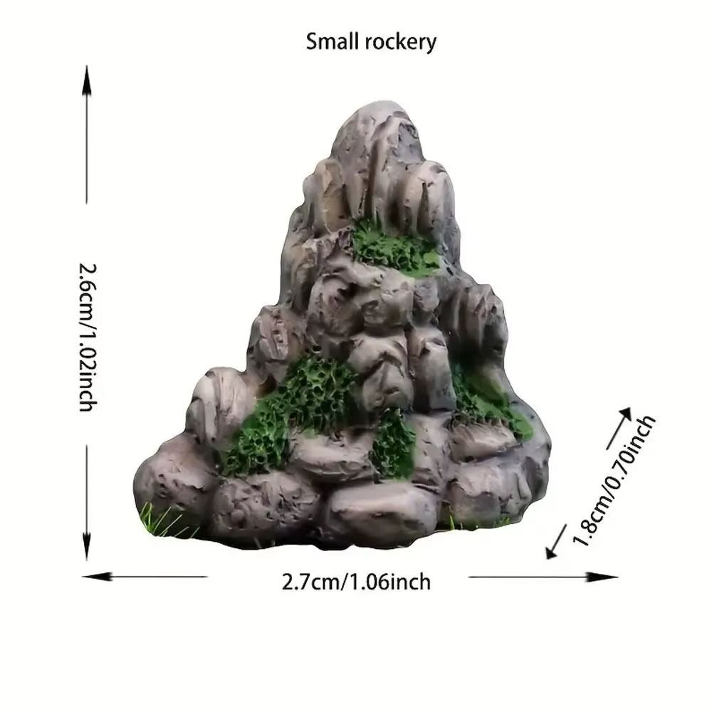 Ornements miniatures en résine pour rocailles, fausse montagne de simulation miniature, statue de mo