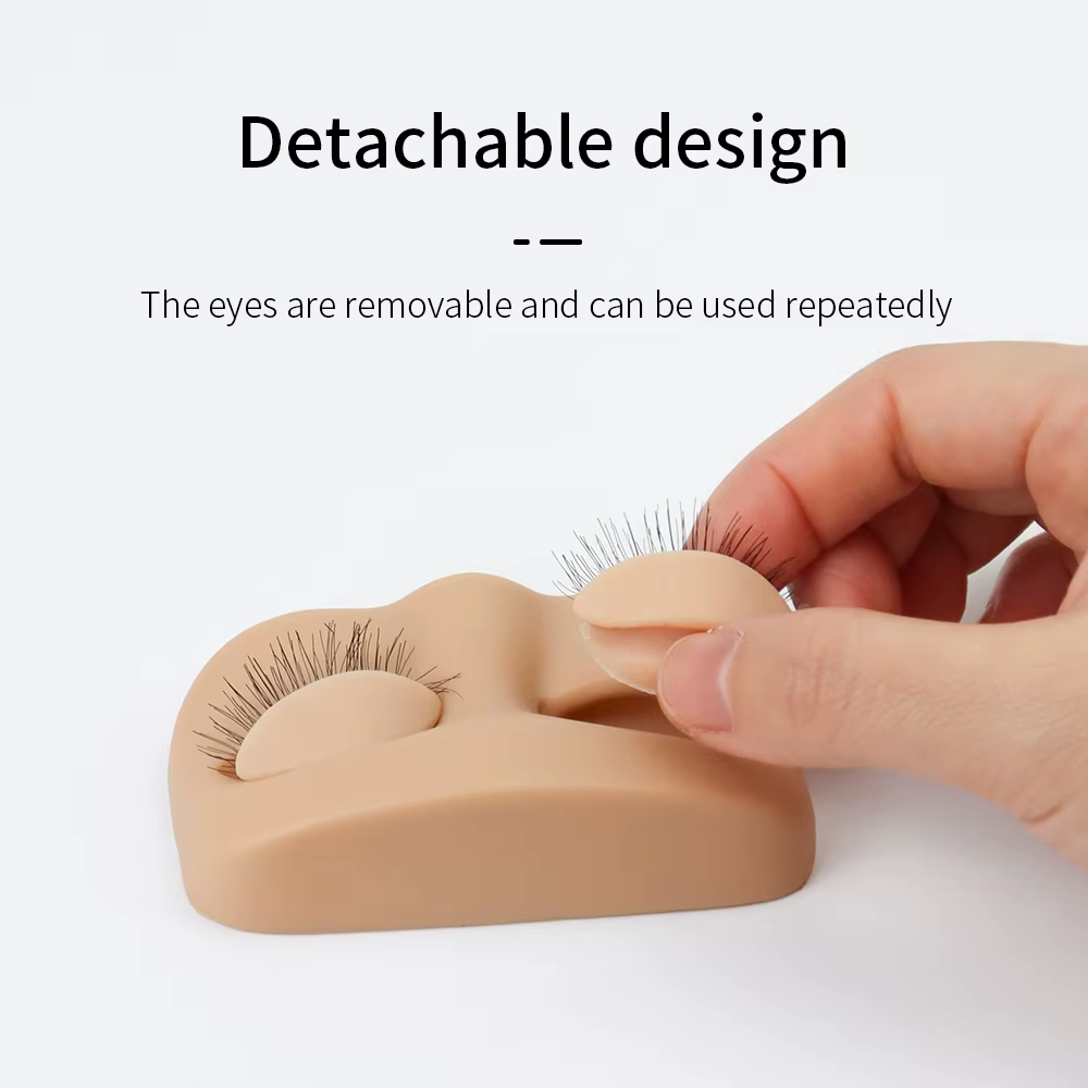 GLAMLASH Mini cils modèle plat tête pratique Extension de cils tête de formation avec paupières de r