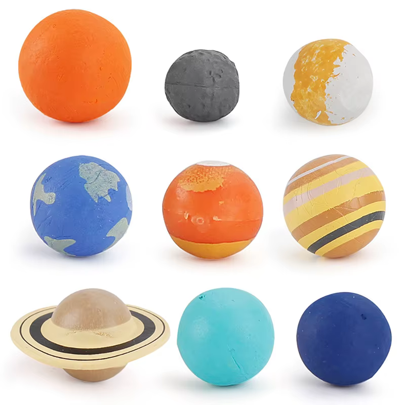Figurines de simulation du système solaire et de la planète cosmique, lot de 9 pièces, matériaux fuc
