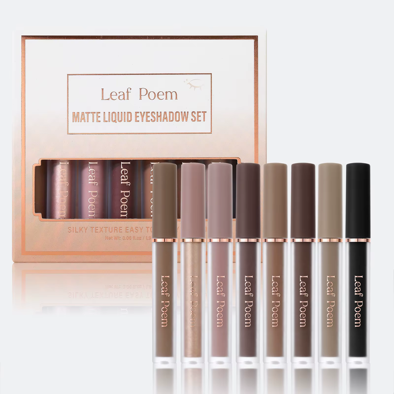 Maquillage pour les yeux, ensemble de 8 fards à paupières liquides mats, texture crème glacée, hydra