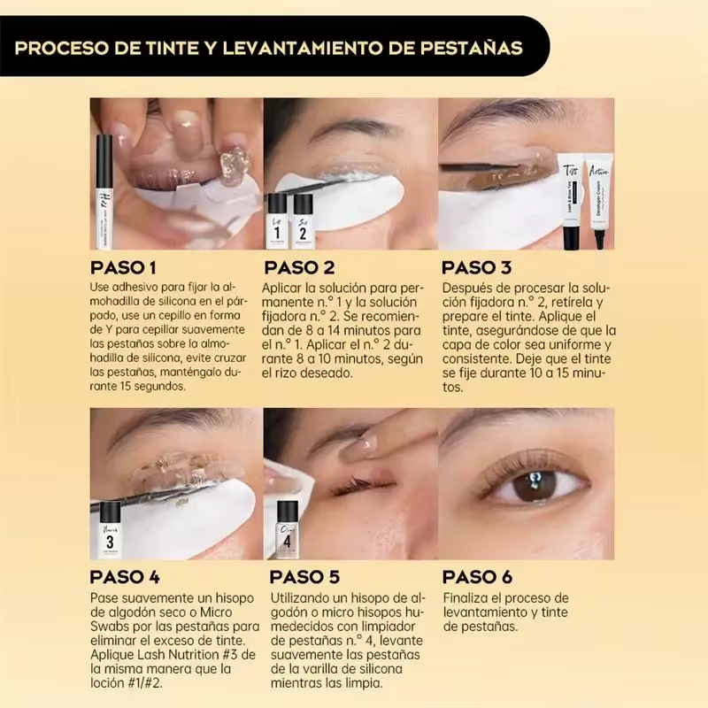 Gollee classique noir naturel cils levage Perm traitement ensemble de maquillage cils et sourcils te