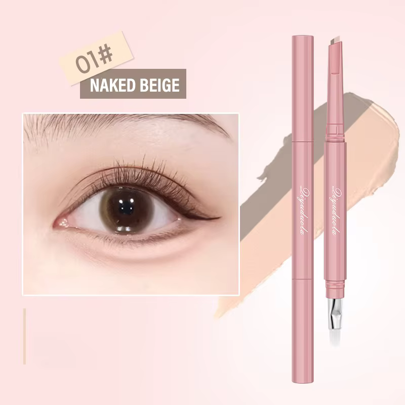 Crayon de ver à soie couché sous les yeux, double ton, rose chair, mat, ombre de mise en évidence, c