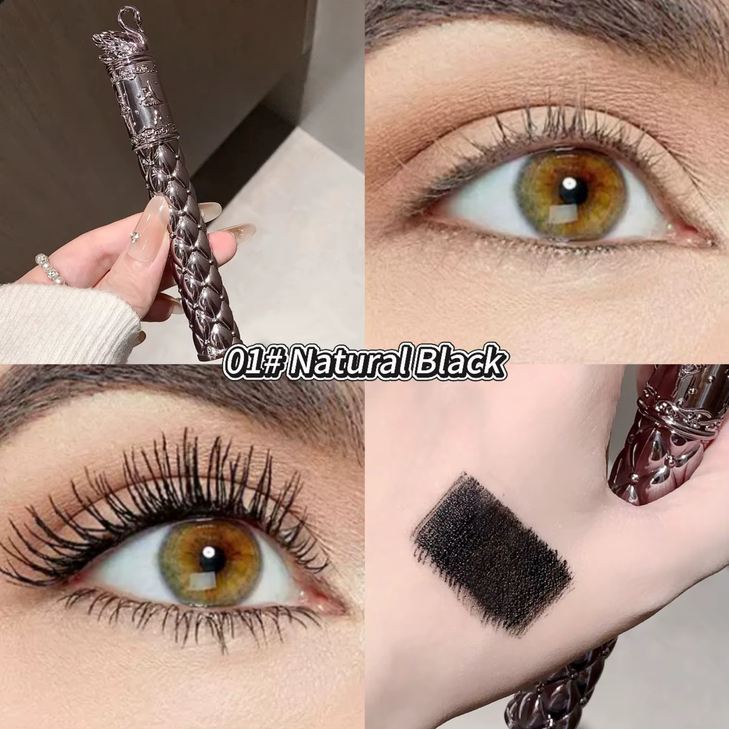 SHAQINUO Mascara 4D Imperméable Anti-bavures Épaississant Allongeant Fixateur de Courbure Volumisant