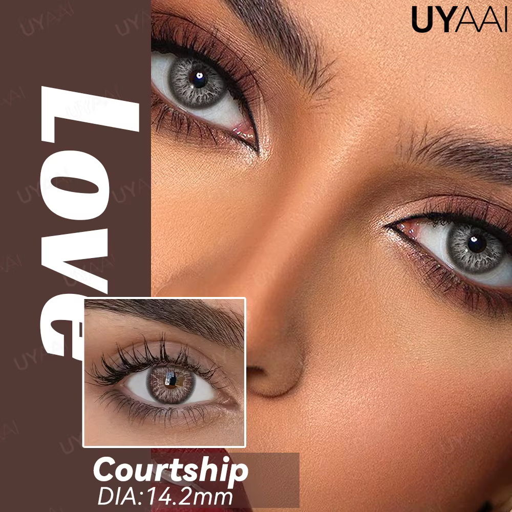 UYAAI élèves colorés pour les yeux gris aspect naturel Contacts pour les yeux 1 paire de lentilles d