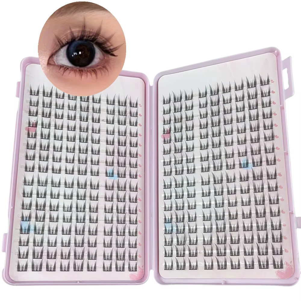 288 grandes cils avec œil de chat pointu C-Curl 10-14Mm, naturels et légers, sans clignotant pour ag