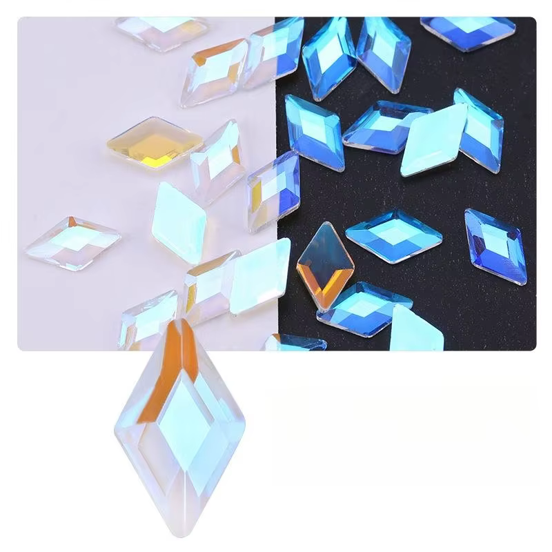 3*5/4*6/5*8mm Boutique losange fond plat nail art strass verre cristal 3D décoration d'ongle formes