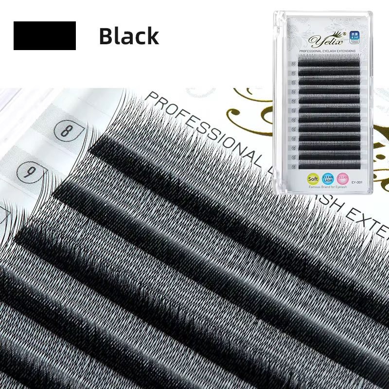 Yelix-Extensions de Cils Ultra-Minces en Y, Brun Foncé, Légères, Préfabriquées, à Pointe Unique, Nou