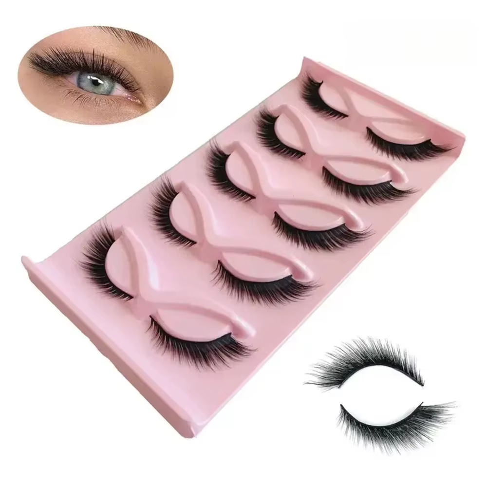 5 paires de faux cils, cils d'asage naturel, faux cils ailés, cils moelleux et minces, Faux œil de c