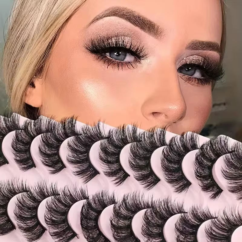 10 paires de faux cils en vison synthétique, maquillage beauté, extension de cils, cils naturels et
