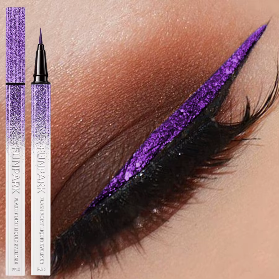 Eyeliner liquide fin violet, stylo pour les yeux, imperméable, longue durée, séchage rapide, produit