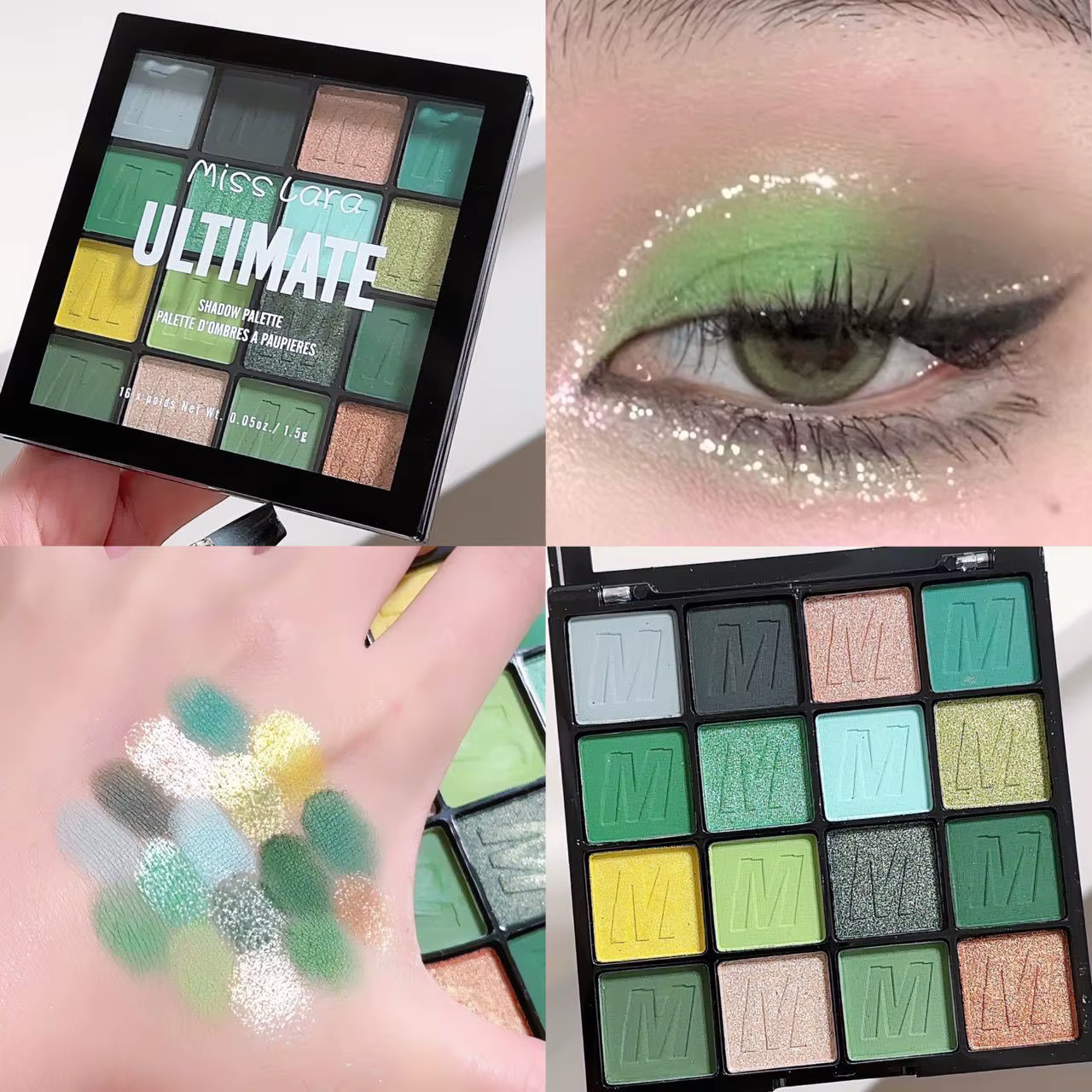 Miss Lara – Palette de fards à paupières, poudre nacrée à paillettes mates, délicate et longue durée