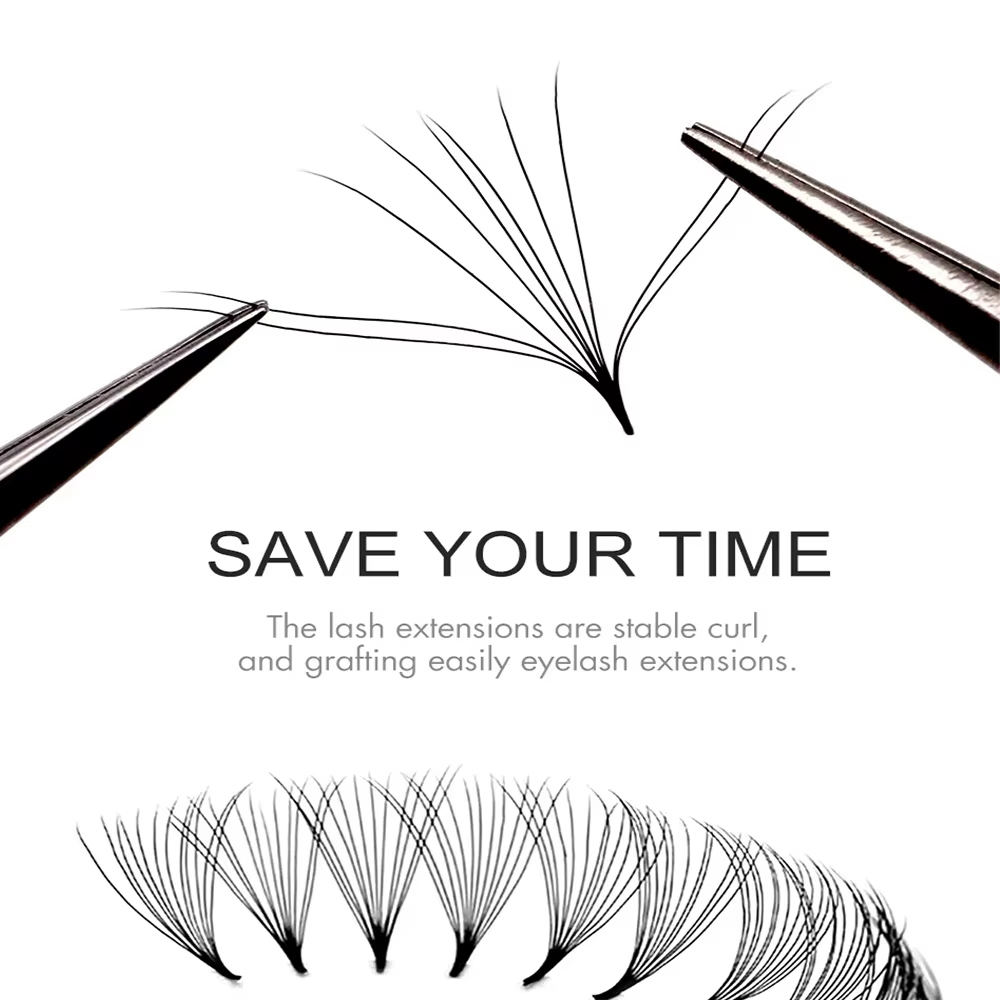 Extensions de cils pré-faits 2000 Fans 0.05 0.07 Mix C D Volume Russe Naturel Fait Main 8D 12D 14D U