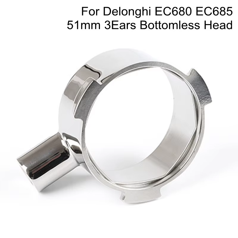 Porte-filtre sans fond pour Delonghi EC680 EC685, 51mm, double bec, avec 2 filtres standardisés, pan