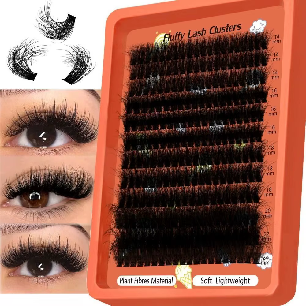 Kit d'extension de cils DIY 100D, faux cils 3D effet volume, style wispy, bouquets volumineux, faux 