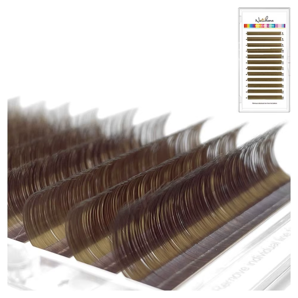 Cils en vison couleur caramel 0.07 C/D Curl, faux cils marron, turquoise, mocha, longueurs mixtes 8-