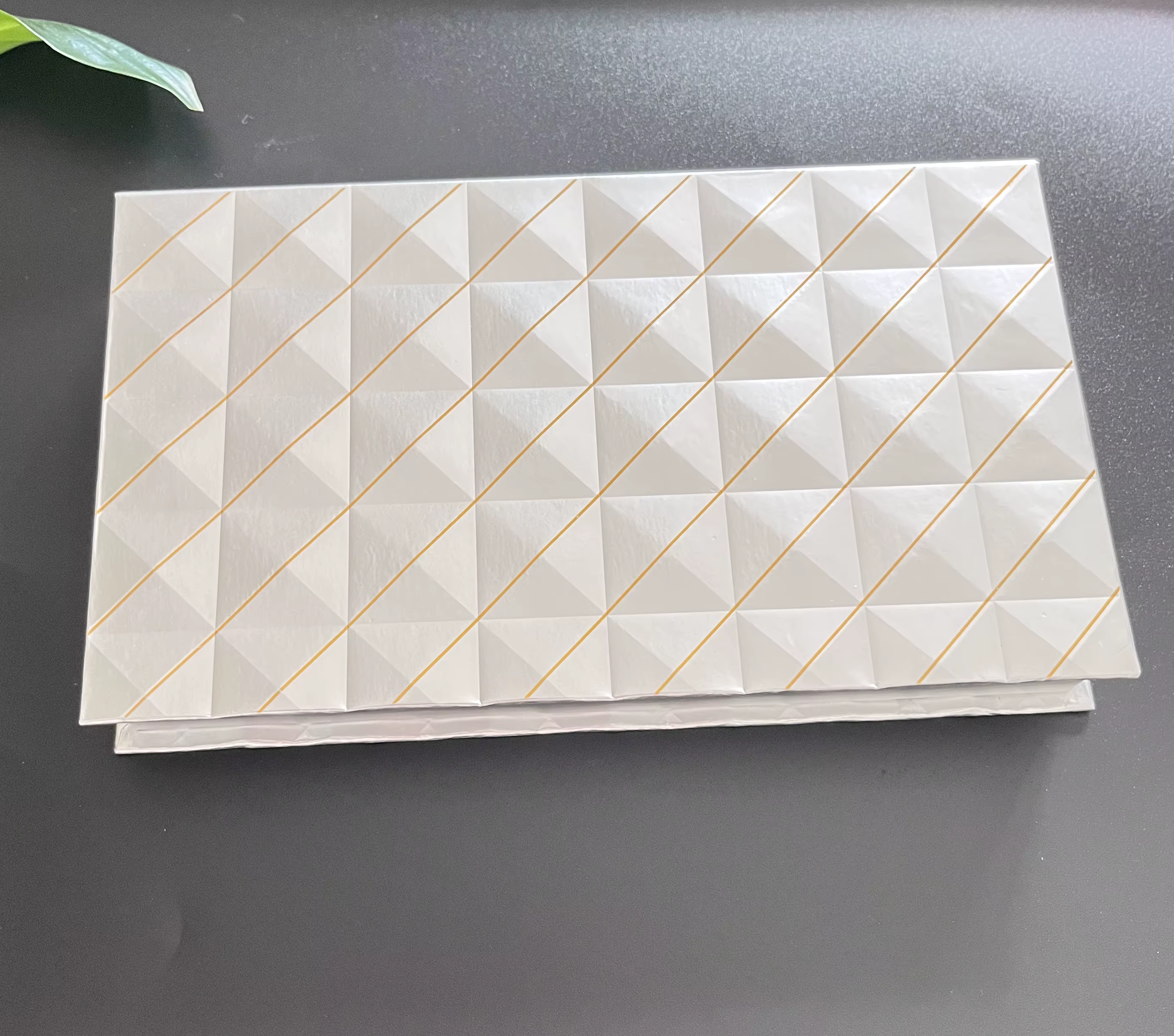 Palette à paupières magnétique vide à 2 couches avec miroir, design argenté avec accents dorés en re