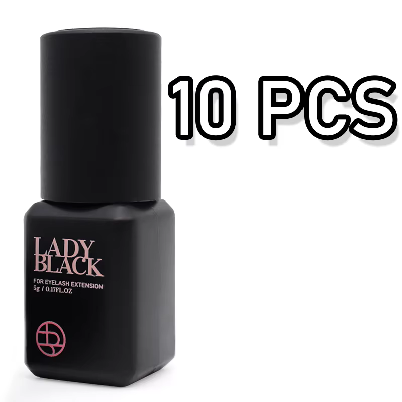 Colle noire originale pour Extension de cils, 10 bouteilles, avec sac Original, faible Irritation, 5