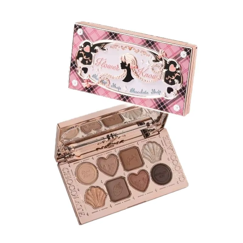 Flower Knows Chocolate Shop Palette de fards à paupières hautement pigmentée Shimmer Mat Glitter Omb