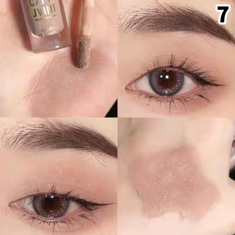 [Fard à paupières liquide à paillettes marron, bâton de Contour, Blush, Pigment fin, scintillant, ma