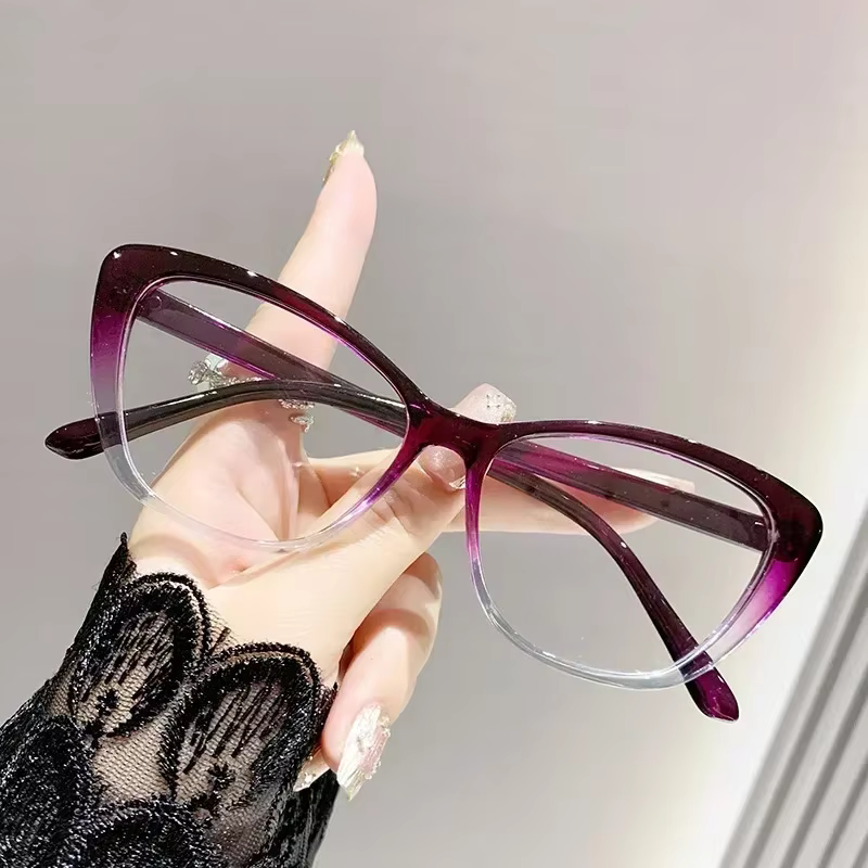 Lunettes de vision de près ultra-légères pour femmes, lunettes de myopie œil de chat, anti-lumière b