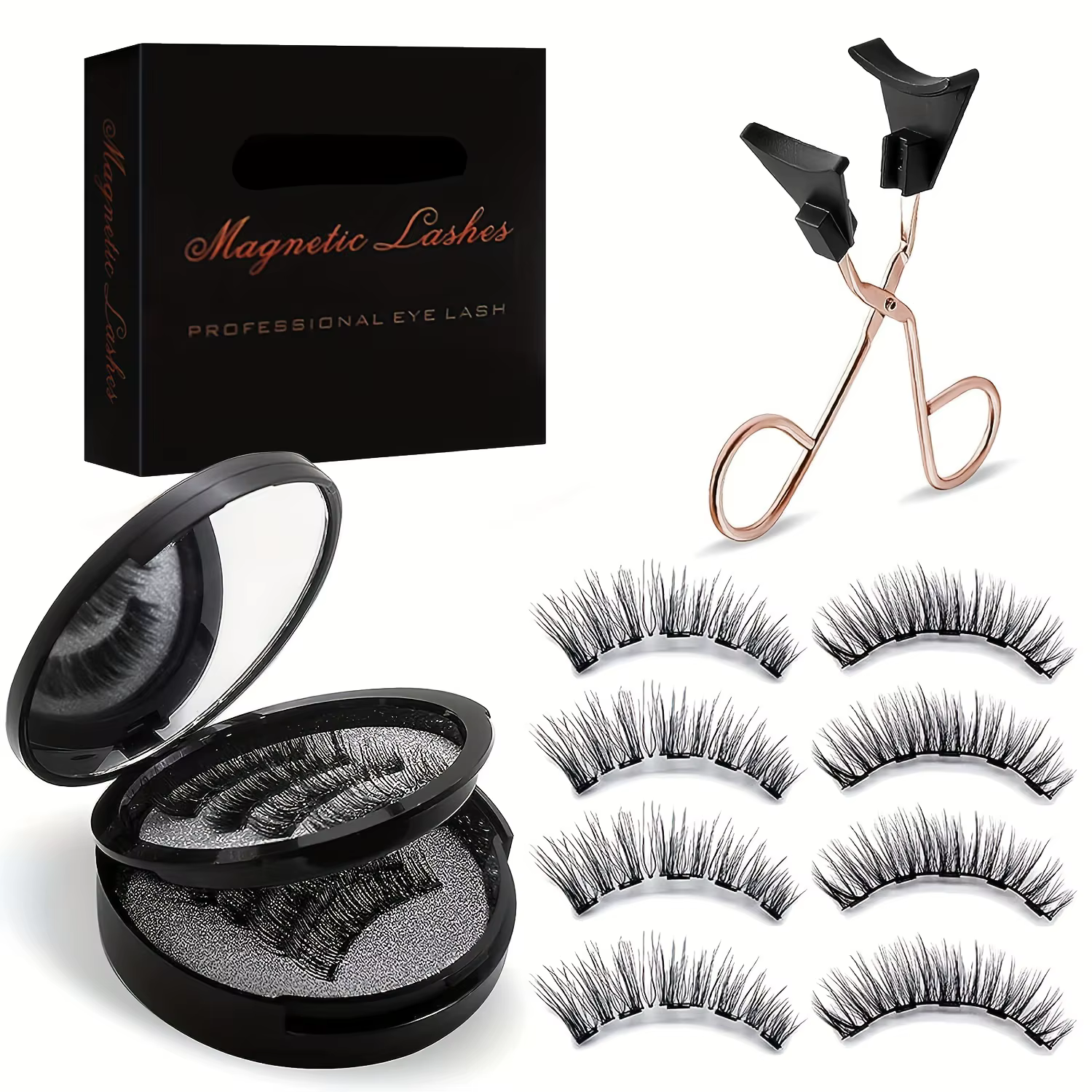 8 pièces Kit de cils magnétiques faux cils naturels Kit d'extension de cils imperméable réutilisable