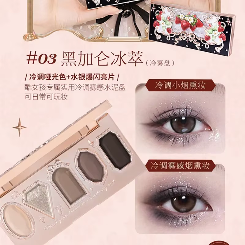 Flower Knows – Palette de fards à paupières, fraise, Rococo, clair de lune, sirène, bijou, 5 couleur