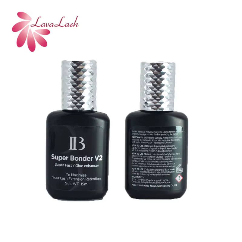 Agent de fixation de durcissement Transparent IB Super Bonder V2, 15ml, pour Extensions de cils, pri