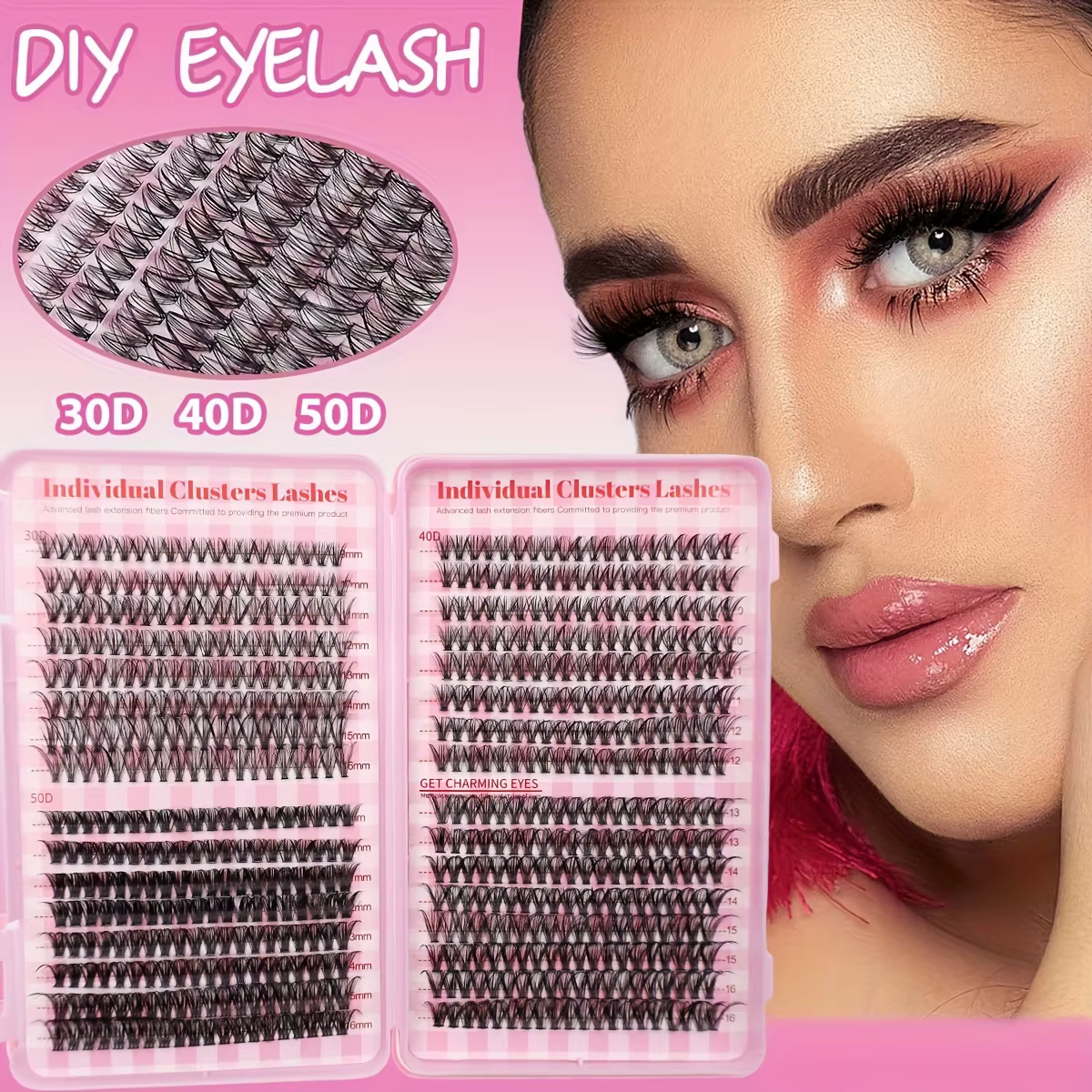 640 extensions de cils - Rouleau D, 9-18 mm, épaisseur 30D-80D, parfait pour les yeux de chat, les y