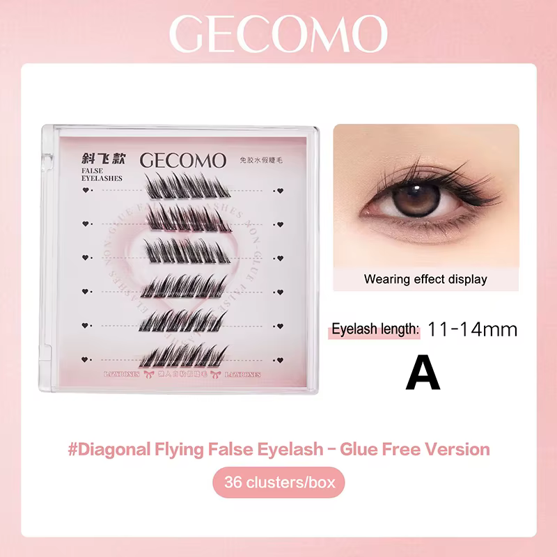 Faux-cils auto-adhésifs sans colle, ailés, moelleux, naturels, épais, Manga, réutilisables, élargis,