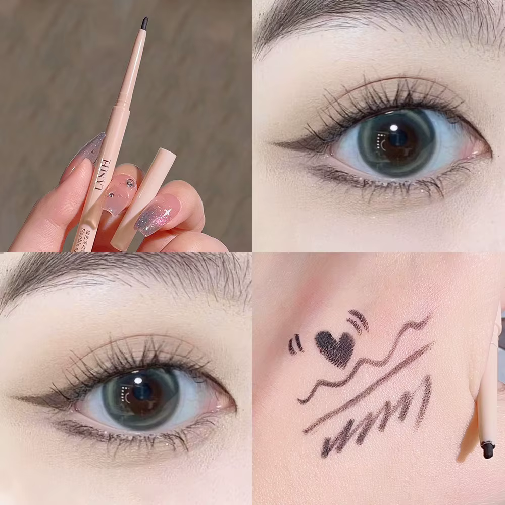 Crayon Eyeliner Gel Ultra-fin Rose Brun, Stylo Eyeliner Sous les Yeux, Imperméable, Fini Mat, Aegyos